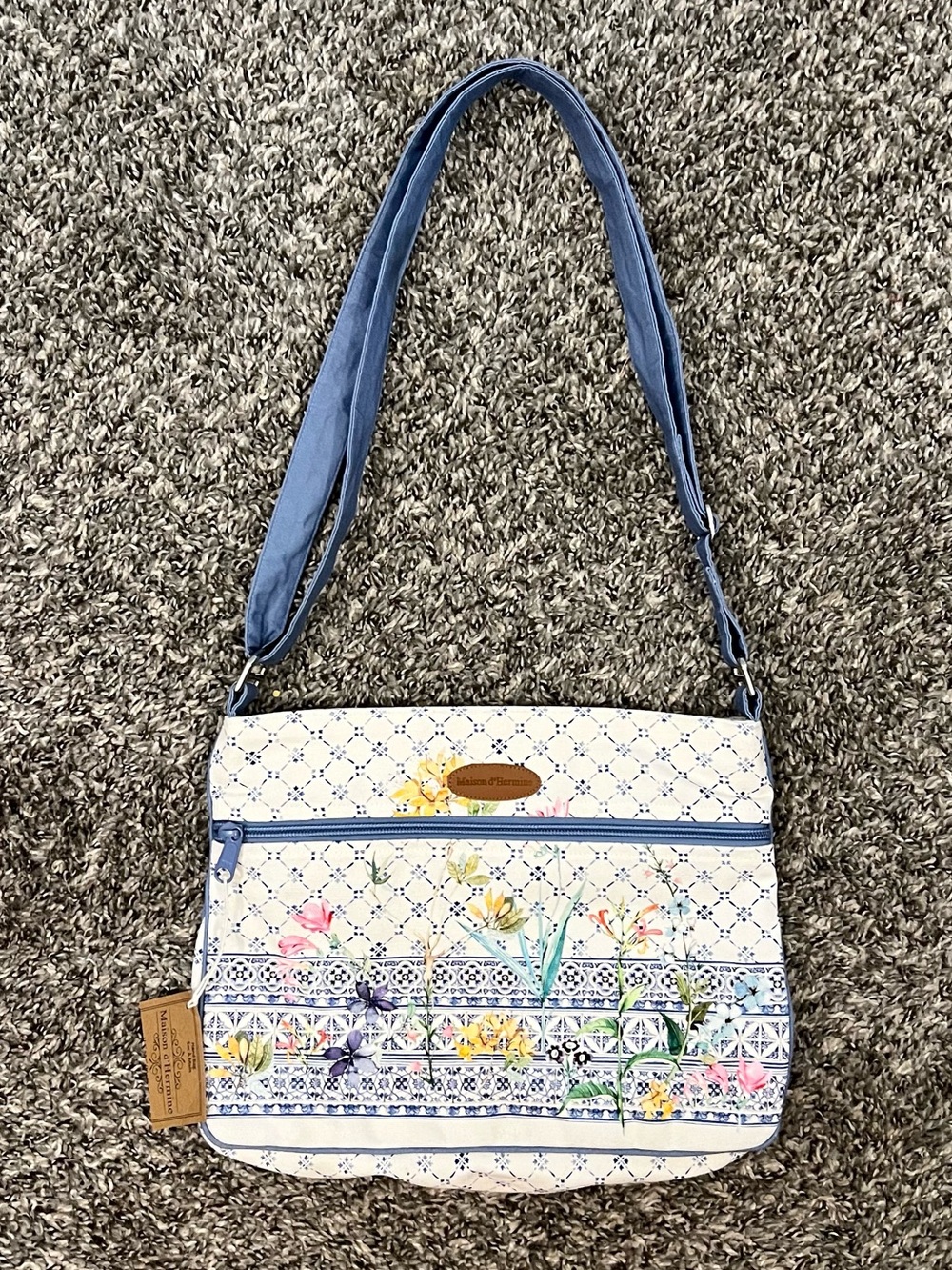 Maison d'Hermine floral patterned fabric crossbody bag French shabby chic